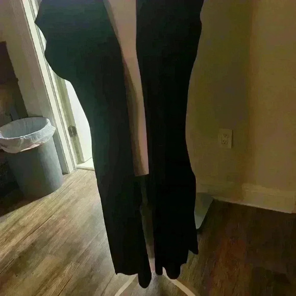 Joan Vass Black Long Duster Open Cardigan Vest Medium Boho NWOT. - Picture 6 of 7